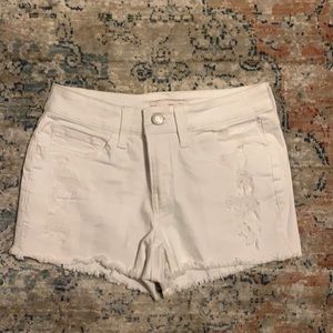 White jean shorts